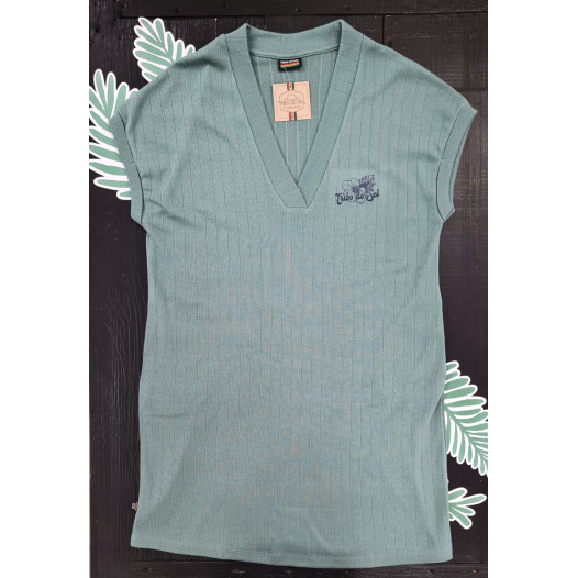 Vestido Girl Canelado V - Menta