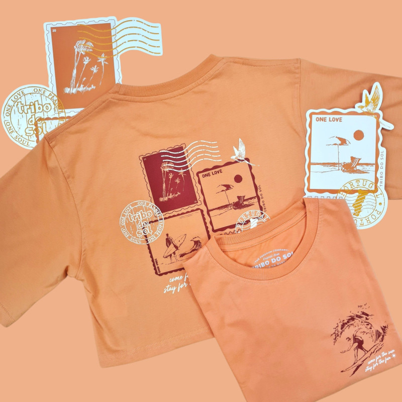 Tee Cropped Stamp - Pêssego Tee Cropped Stamp - Pêssego