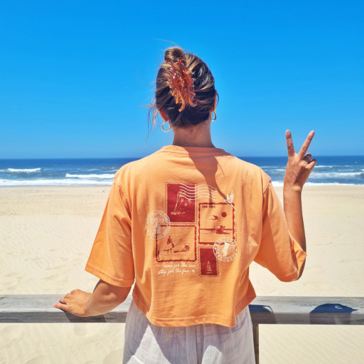 Tee Cropped Stamp - Pêssego