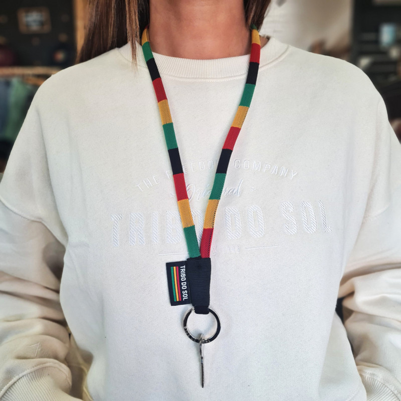 Fita de pescoço rolo - Tricolor