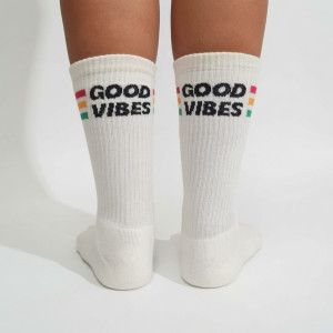Meias Good Vibes - Cru Meias Good Vibes - Cru