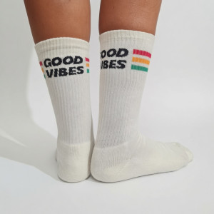 Meias Good Vibes - Cru Meias Good Vibes - Cru